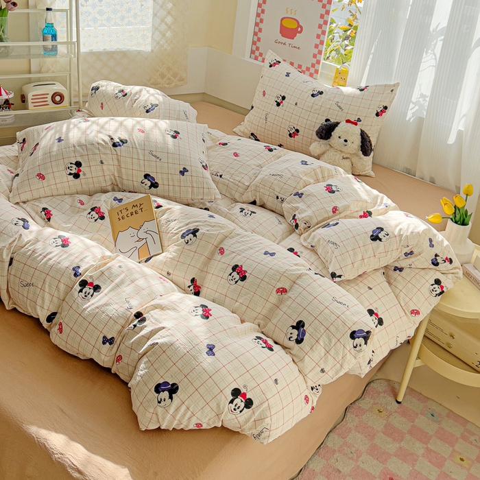 91家纺网 家纺一手货源 找家纺 （总）优选 2025新款加厚云感棉双层纱四件套小碎花被套床单床笠款学生三件套新款直播热款