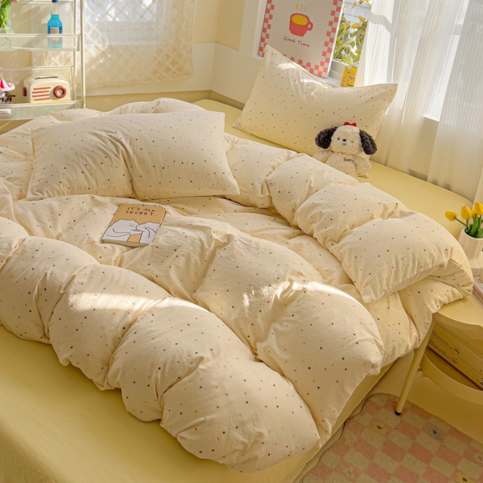 91家纺网 家纺一手货源 找家纺 （总）优选 2025新款加厚云感棉双层纱四件套小碎花被套床单床笠款学生三件套新款直播热款