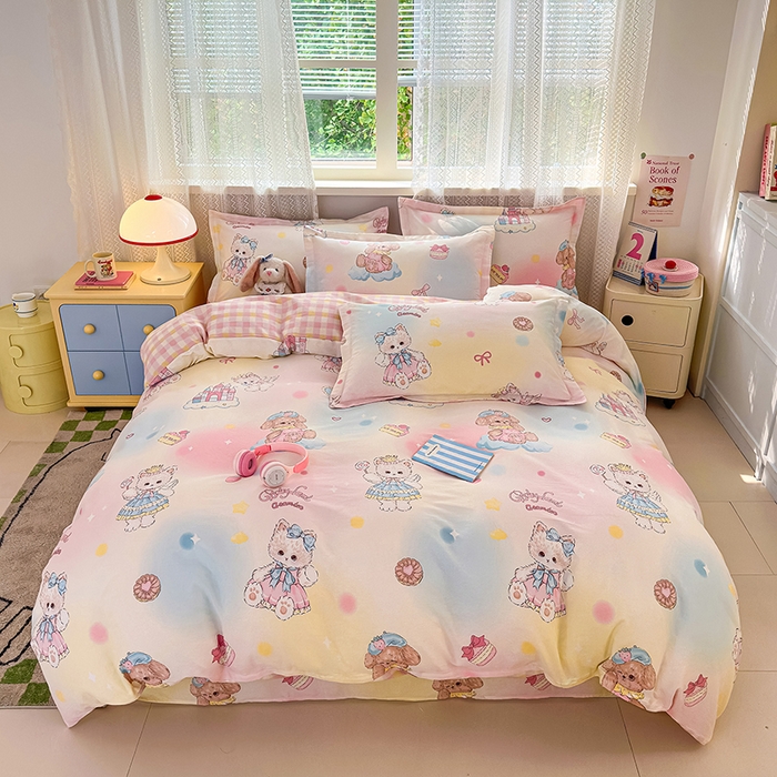 91家纺网 家纺一手货源 找家纺 （总）拾物记 2026新款第一批12868A类新疆全棉四件套（套件的被套预留7-9cm，90x200床笠高度15厘米，适合4-15厘米学生床垫使用，其他尺寸床笠高28cm 适合4-28厘米床垫使用，床