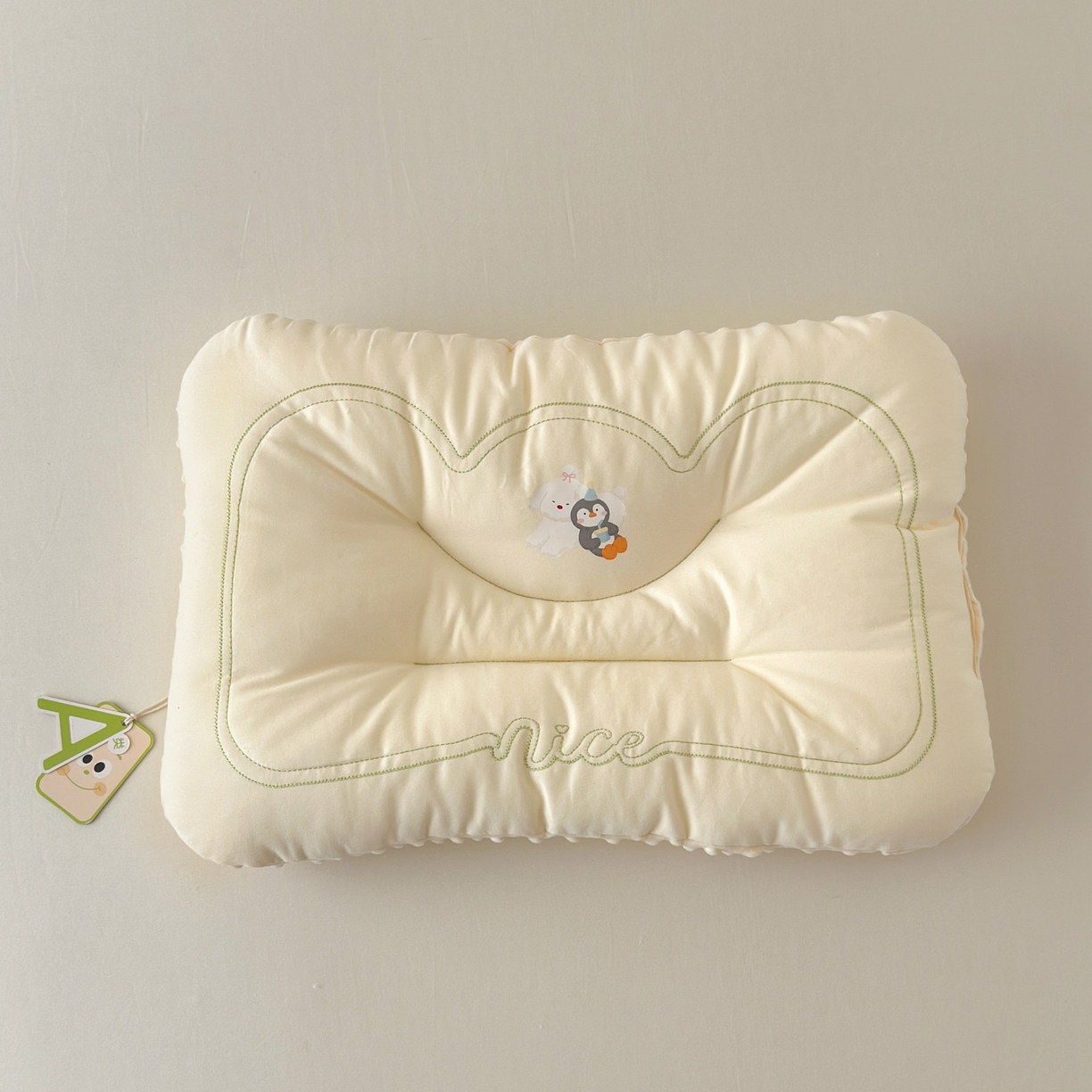 91家纺网 家纺一手货源 找家纺 北鸣有鱼枕芯馆 2025新款苹果狗系列100S全棉豆豆枕枕头枕芯 全棉小伙伴黄色-40x60cm