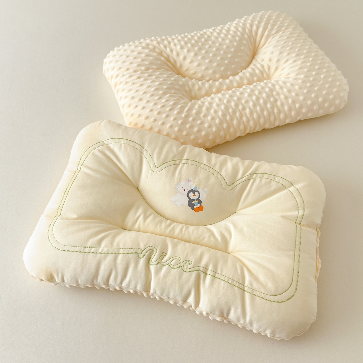 91家纺网 家纺一手货源 找家纺 北鸣有鱼枕芯馆 2025新款苹果狗系列100S全棉豆豆枕枕头枕芯 全棉小伙伴黄色-40x60cm