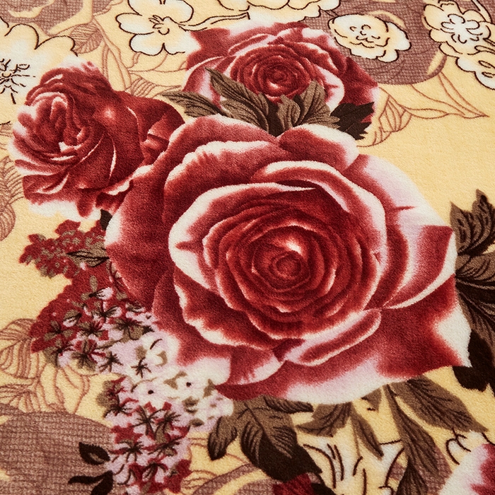 91家纺网 家纺一手货源 找家纺 益利多 2026新款160克法莱绒毛毯水晶绒外贸跨境盖毯珊瑚绒可单个压缩 花间蜜语