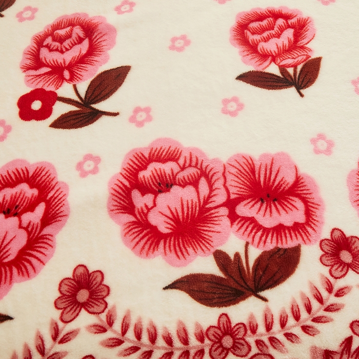 91家纺网 家纺一手货源 找家纺 益利多 2026新款160克法莱绒毛毯水晶绒外贸跨境盖毯珊瑚绒可单个压缩 浓情花语