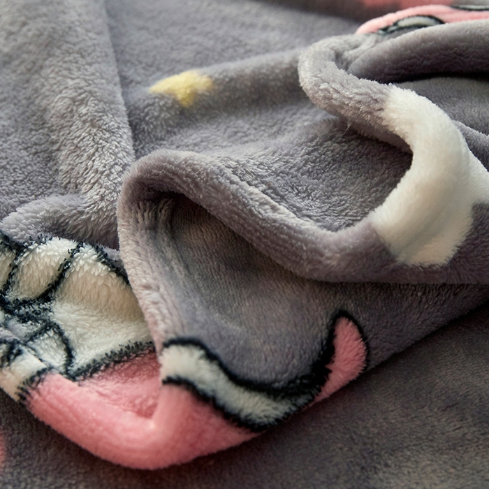 91家纺网 家纺一手货源 找家纺 益利多 2026新款160克法莱绒毛毯水晶绒外贸跨境盖毯珊瑚绒可单个压缩 小飞象