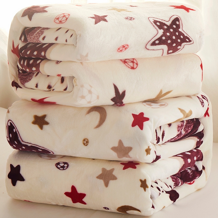 益利多 2026新款160克法莱绒毛毯水晶绒外贸跨境盖毯珊瑚绒可单个压缩 星月时光