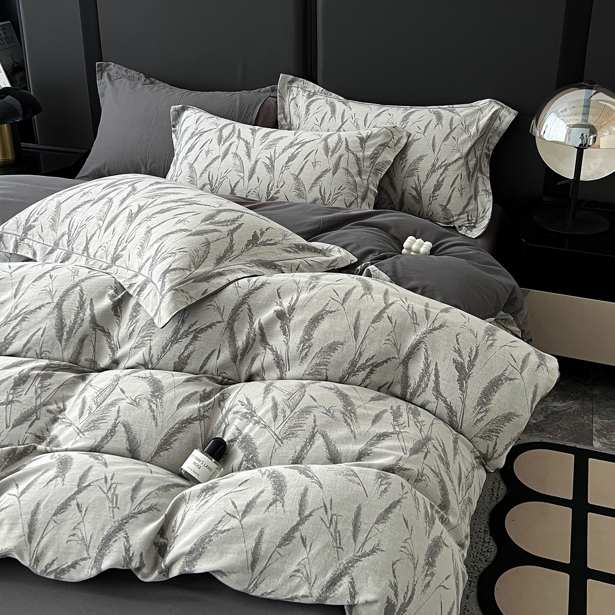 91家纺网 家纺一手货源 找家纺 （总）锦彩家居 2025新款A类60支全棉色织提花四件套-复古风系列