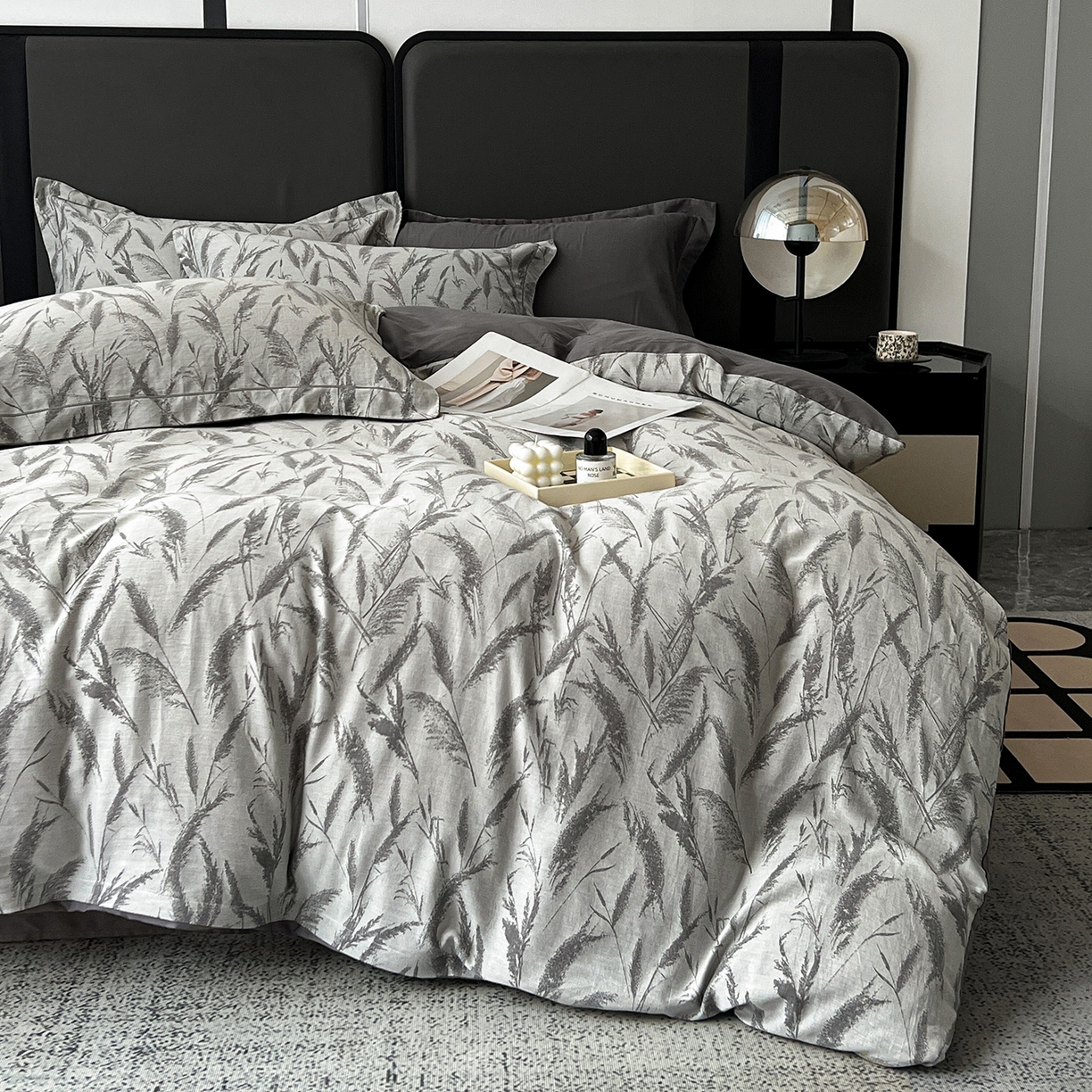 91家纺网 家纺一手货源 找家纺 （总）锦彩家居 2025新款A类60支全棉色织提花四件套-复古风系列