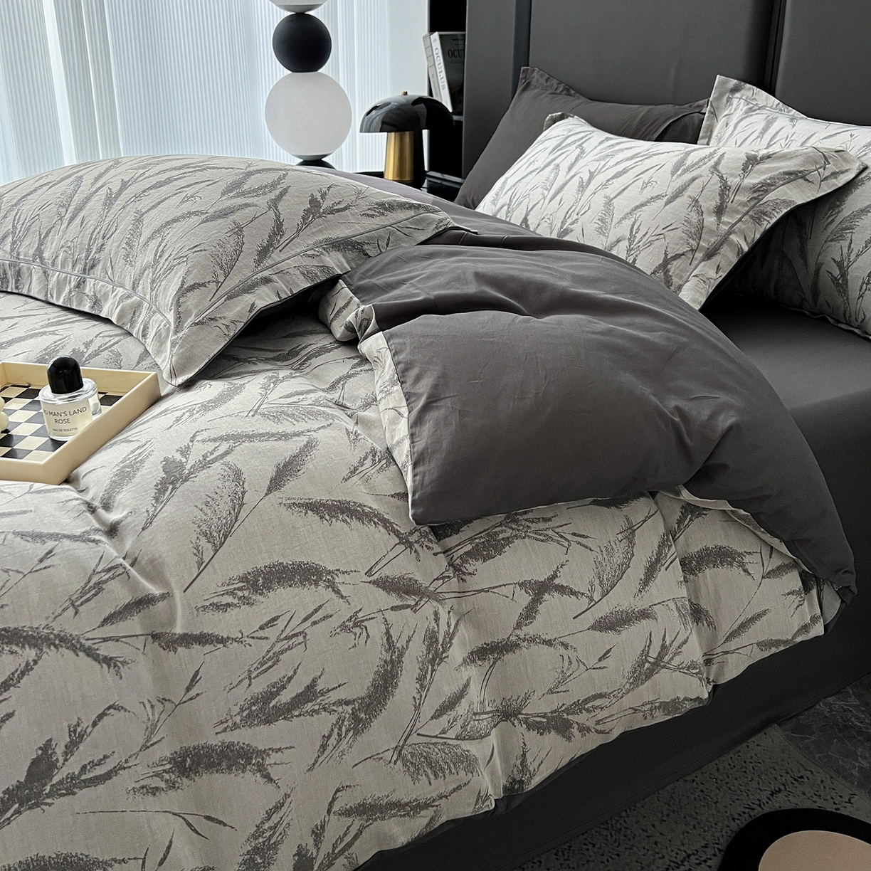 91家纺网 家纺一手货源 找家纺 （总）锦彩家居 2025新款A类60支全棉色织提花四件套-复古风系列