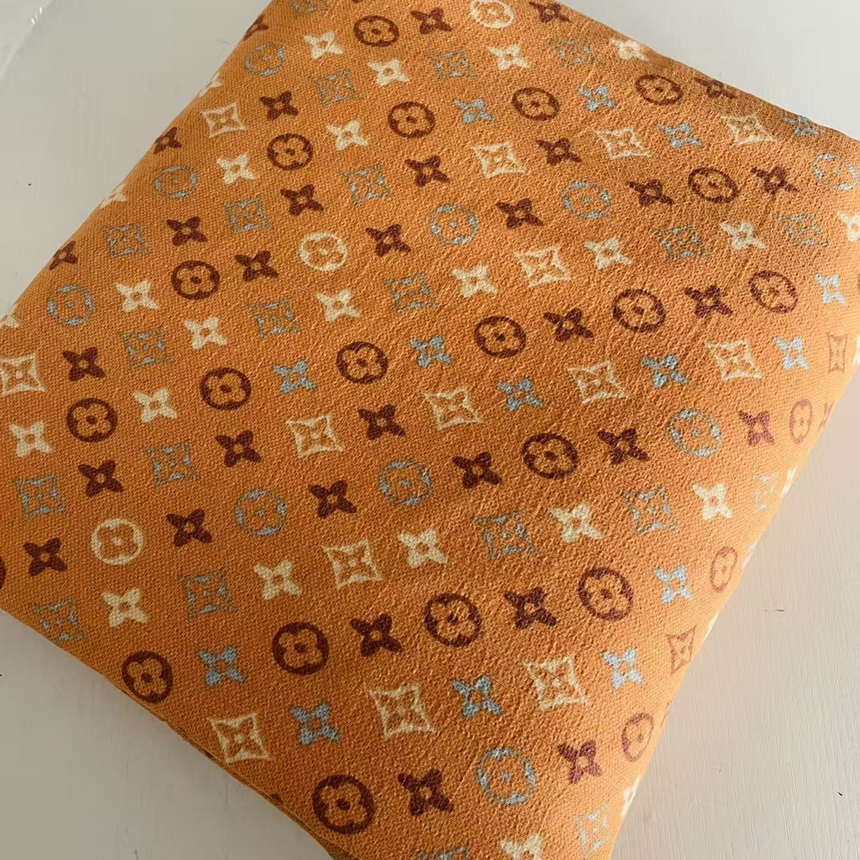 禧多家纺 2025新款双层纱提花单被罩 经典桔老花