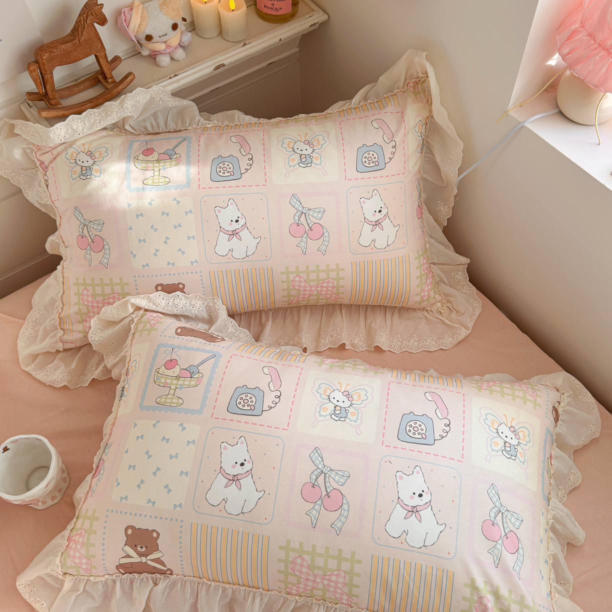 91家纺网 家纺一手货源 找家纺 （总）锦彩家居 2026新款全棉数码印花卡通花边款三件套四件套INS小红书博主风（提供买家秀）