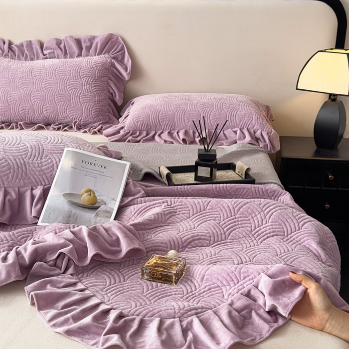 91家纺网 家纺一手货源 找家纺 爱彼家纺 2025冬季新款水晶宝宝绒单床盖床盖单件家用保暖床盖毛毯 宝宝绒床盖-浅紫