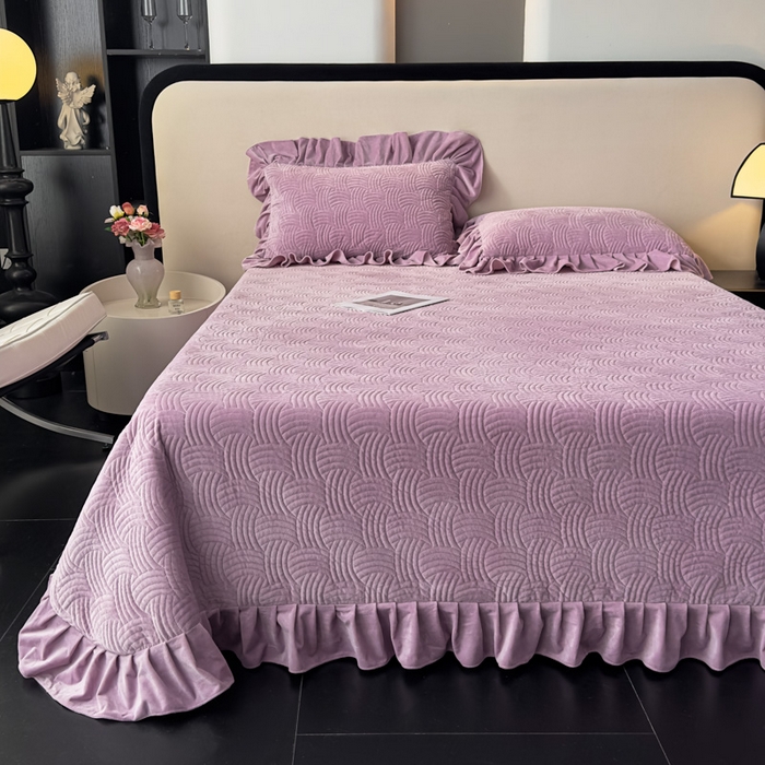 91家纺网 家纺一手货源 找家纺 爱彼家纺 2025冬季新款水晶宝宝绒单床盖床盖单件家用保暖床盖毛毯 宝宝绒床盖-浅紫