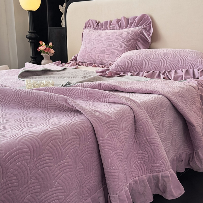 91家纺网 家纺一手货源 找家纺 爱彼家纺 2025冬季新款水晶宝宝绒单床盖床盖单件家用保暖床盖毛毯 宝宝绒床盖-浅紫