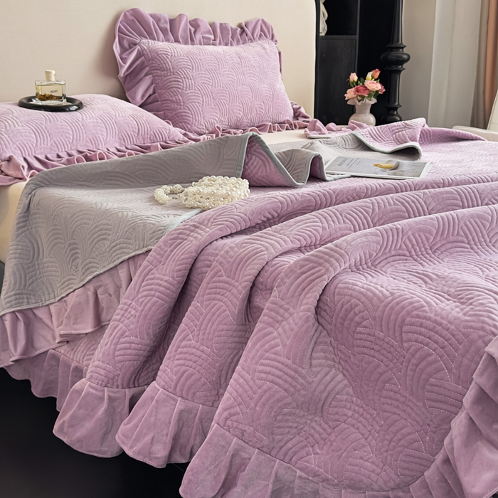 91家纺网 家纺一手货源 找家纺 爱彼家纺 2025冬季新款水晶宝宝绒单床盖床盖单件家用保暖床盖毛毯 宝宝绒床盖-浅紫