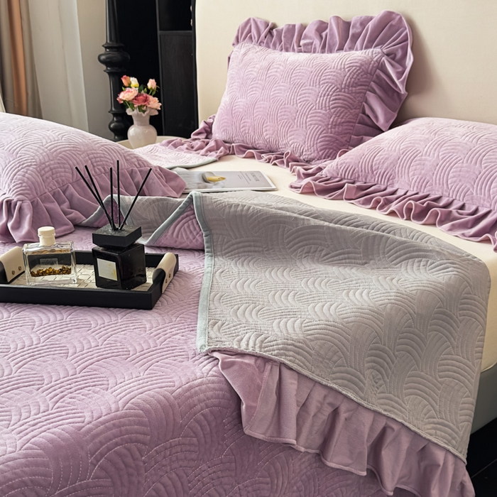 91家纺网 家纺一手货源 找家纺 爱彼家纺 2025冬季新款水晶宝宝绒单床盖床盖单件家用保暖床盖毛毯 宝宝绒床盖-浅紫