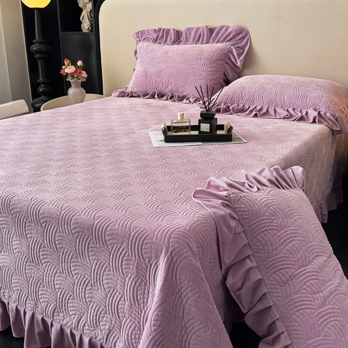 91家纺网 家纺一手货源 找家纺 爱彼家纺 2025冬季新款水晶宝宝绒单床盖床盖单件家用保暖床盖毛毯 宝宝绒床盖-浅紫