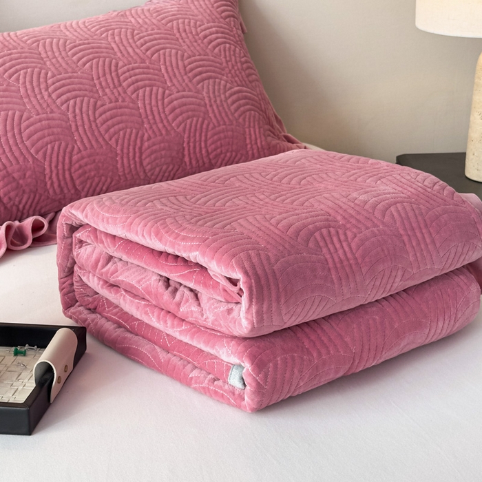 91家纺网 家纺一手货源 找家纺 爱彼家纺 2025冬季新款水晶宝宝绒单床盖床盖单件家用保暖床盖毛毯 宝宝绒床盖-豆沙