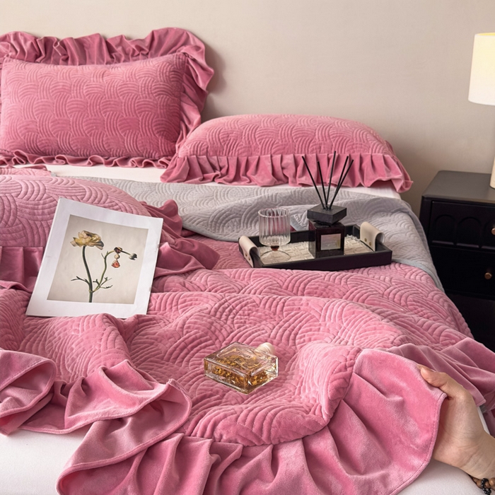 91家纺网 家纺一手货源 找家纺 爱彼家纺 2025冬季新款水晶宝宝绒单床盖床盖单件家用保暖床盖毛毯 宝宝绒床盖-豆沙