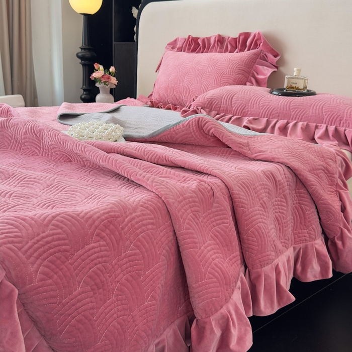 91家纺网 家纺一手货源 找家纺 爱彼家纺 2025冬季新款水晶宝宝绒单床盖床盖单件家用保暖床盖毛毯 宝宝绒床盖-豆沙