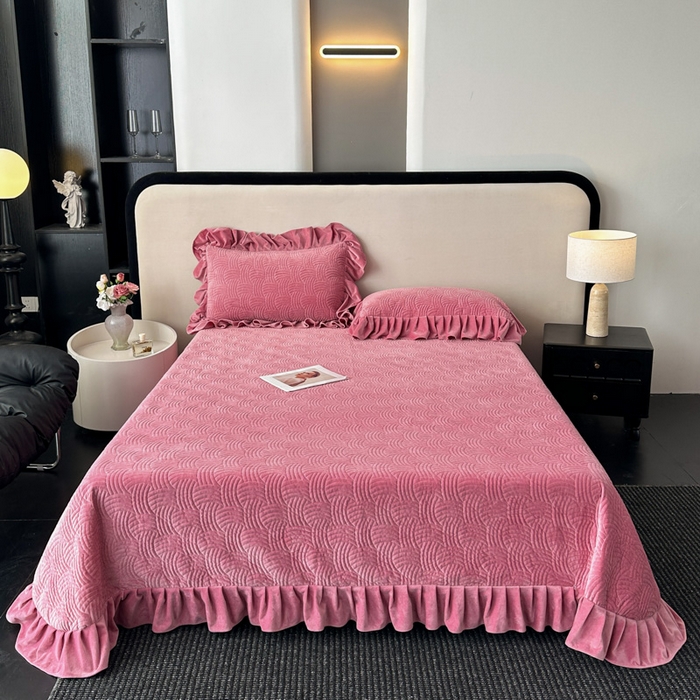 91家纺网 家纺一手货源 找家纺 爱彼家纺 2025冬季新款水晶宝宝绒单床盖床盖单件家用保暖床盖毛毯 宝宝绒床盖-豆沙