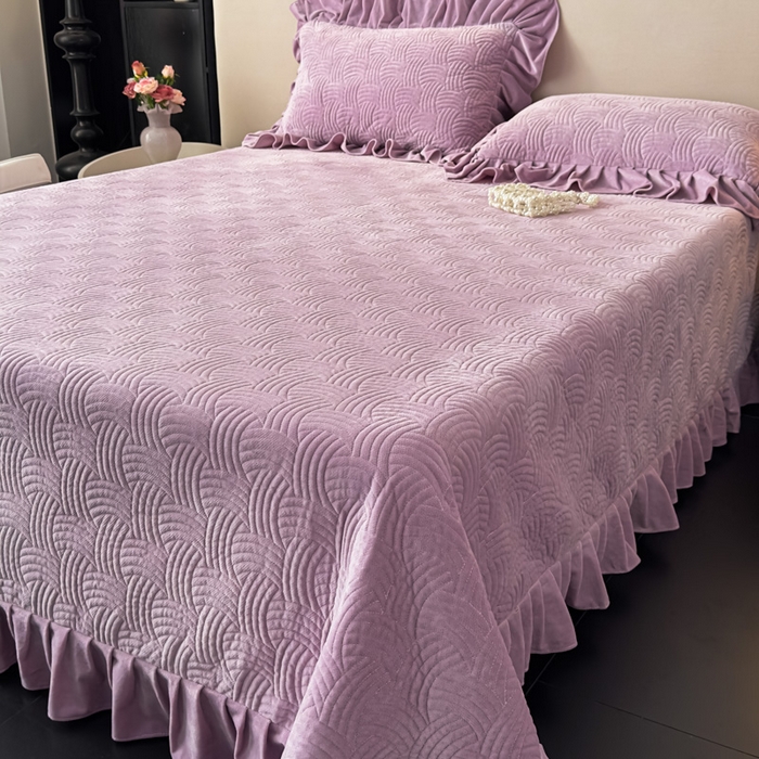 91家纺网 家纺一手货源 找家纺 爱彼家纺 2025冬季新款水晶宝宝绒单床盖床盖单件家用保暖床盖毛毯 宝宝绒床盖-浅紫