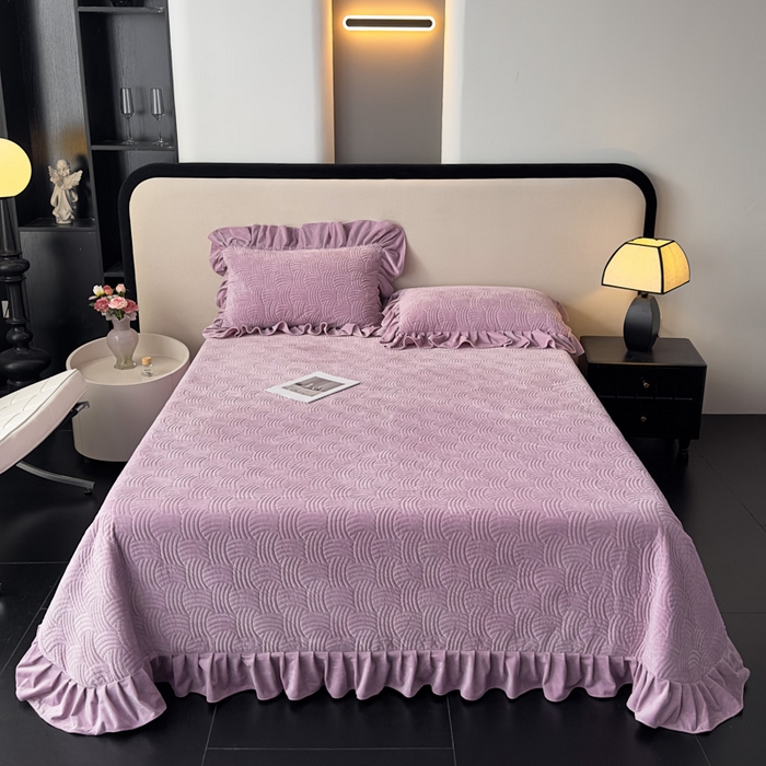 91家纺网 家纺一手货源 找家纺 爱彼家纺 2025冬季新款水晶宝宝绒单床盖床盖单件家用保暖床盖毛毯 宝宝绒床盖-浅紫