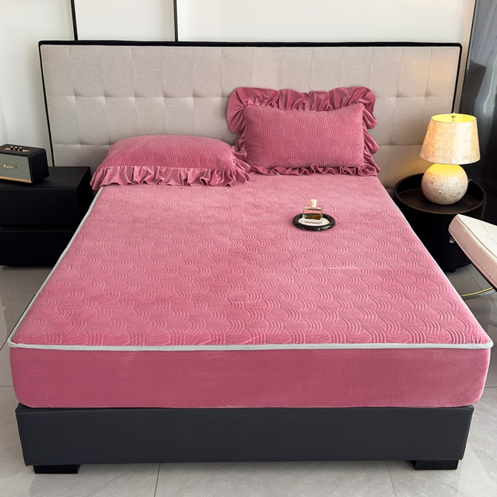 91家纺网 家纺一手货源 找家纺 爱彼家纺 2025冬季新款水晶宝宝绒床笠单品床笠床笠单件床笠三件套 宝宝绒床笠-豆沙