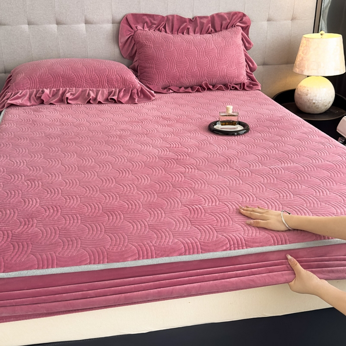 91家纺网 家纺一手货源 找家纺 爱彼家纺 2025冬季新款水晶宝宝绒床笠单品床笠床笠单件床笠三件套 宝宝绒床笠-豆沙