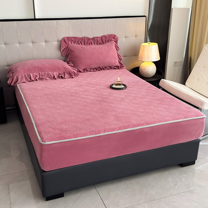 91家纺网 家纺一手货源 找家纺 爱彼家纺 2025冬季新款水晶宝宝绒床笠单品床笠床笠单件床笠三件套 宝宝绒床笠-豆沙