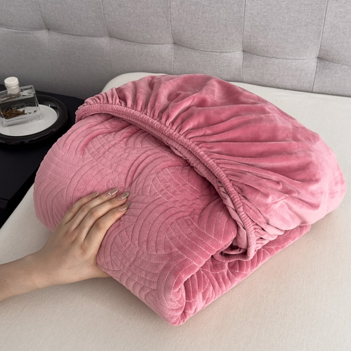 91家纺网 家纺一手货源 找家纺 爱彼家纺 2025冬季新款水晶宝宝绒床笠单品床笠床笠单件床笠三件套 宝宝绒床笠-豆沙