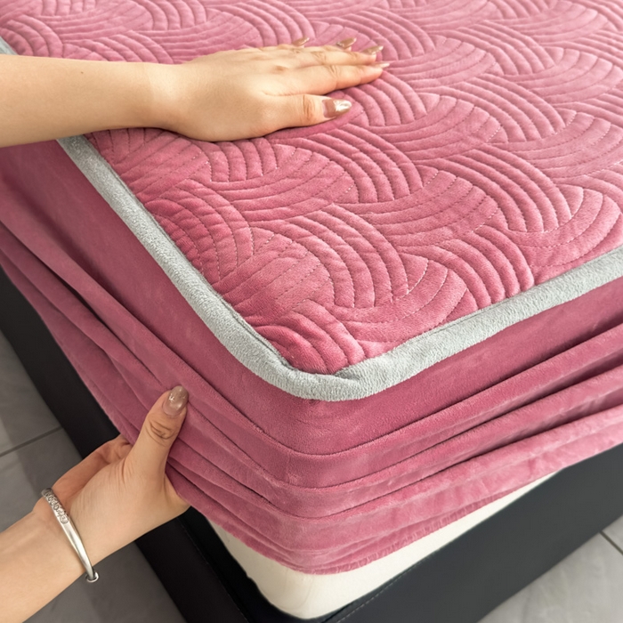 91家纺网 家纺一手货源 找家纺 爱彼家纺 2025冬季新款水晶宝宝绒床笠单品床笠床笠单件床笠三件套 宝宝绒床笠-豆沙