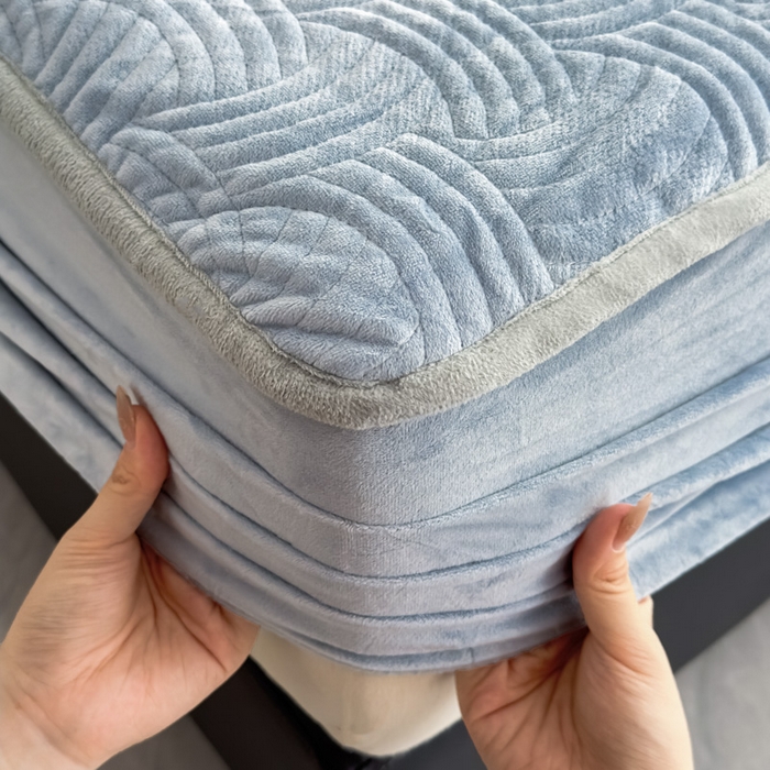 91家纺网 家纺一手货源 找家纺 爱彼家纺 2025冬季新款水晶宝宝绒床笠单品床笠床笠单件床笠三件套 宝宝绒床笠-浅兰