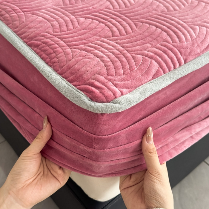 91家纺网 家纺一手货源 找家纺 爱彼家纺 2025冬季新款水晶宝宝绒床笠单品床笠床笠单件床笠三件套 宝宝绒床笠-豆沙