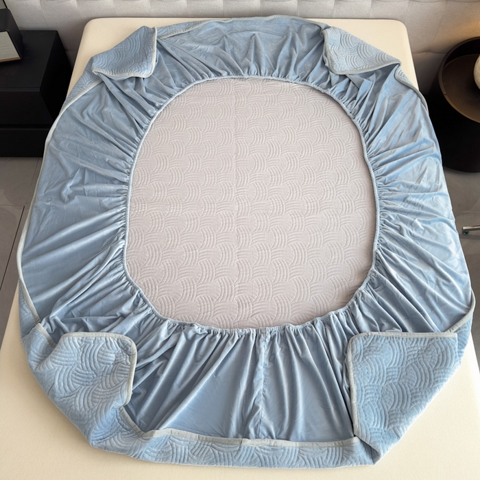 91家纺网 家纺一手货源 找家纺 爱彼家纺 2025冬季新款水晶宝宝绒床笠单品床笠床笠单件床笠三件套 宝宝绒床笠-浅兰