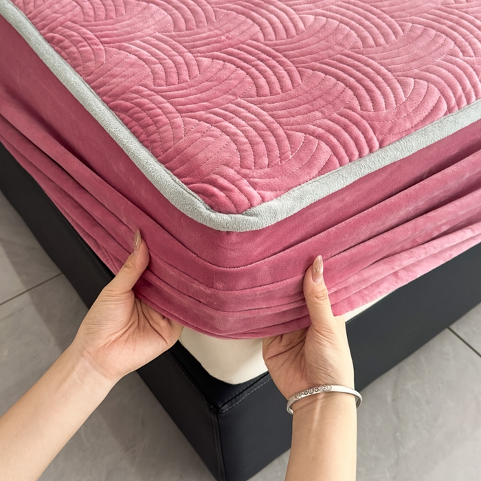 91家纺网 家纺一手货源 找家纺 爱彼家纺 2025冬季新款水晶宝宝绒床笠单品床笠床笠单件床笠三件套 宝宝绒床笠-豆沙