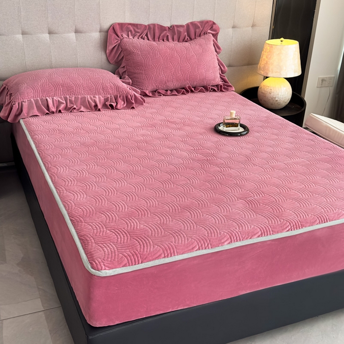 91家纺网 家纺一手货源 找家纺 爱彼家纺 2025冬季新款水晶宝宝绒床笠单品床笠床笠单件床笠三件套 宝宝绒床笠-豆沙