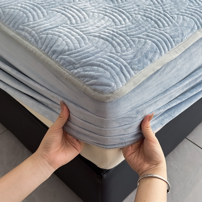 91家纺网 家纺一手货源 找家纺 爱彼家纺 2025冬季新款水晶宝宝绒床笠单品床笠床笠单件床笠三件套 宝宝绒床笠-浅兰