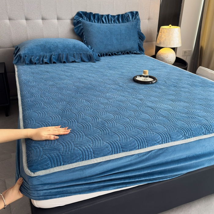 91家纺网 家纺一手货源 找家纺 爱彼家纺 2025冬季新款水晶宝宝绒床笠单品床笠床笠单件床笠三件套 宝宝绒床笠-宝兰