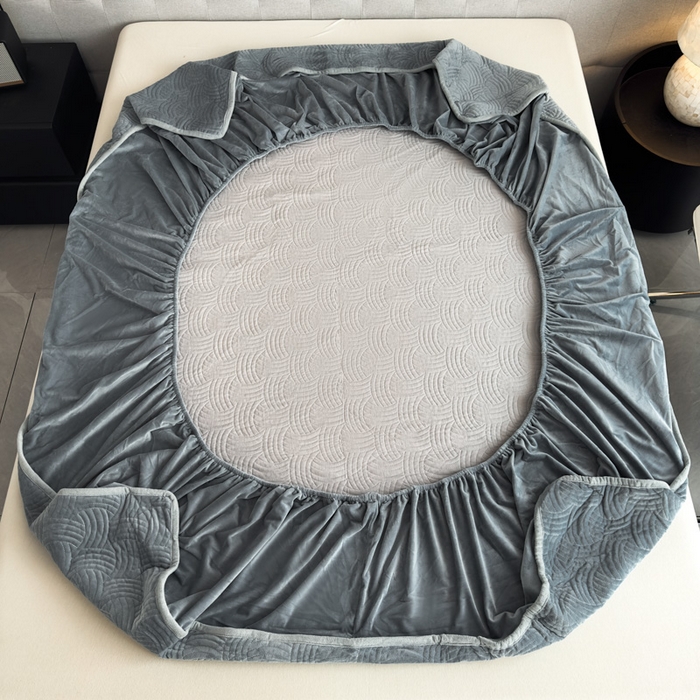 91家纺网 家纺一手货源 找家纺 爱彼家纺 2025冬季新款水晶宝宝绒床笠单品床笠床笠单件床笠三件套 宝宝绒床笠-浅灰