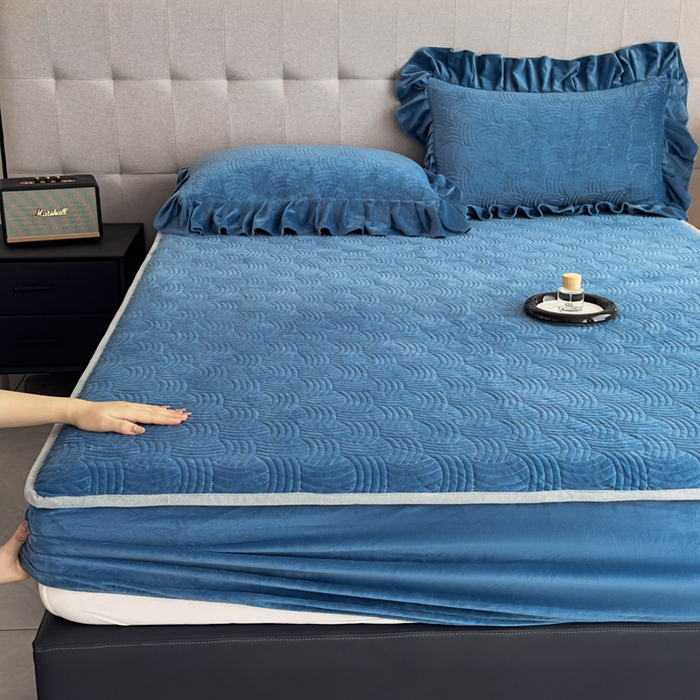 91家纺网 家纺一手货源 找家纺 爱彼家纺 2025冬季新款水晶宝宝绒床笠单品床笠床笠单件床笠三件套 宝宝绒床笠-宝兰