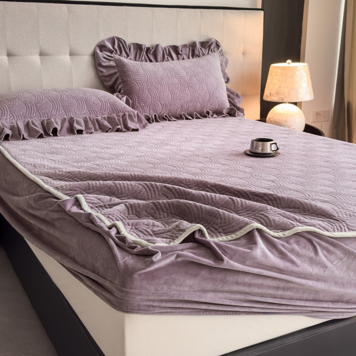 91家纺网 家纺一手货源 找家纺 爱彼家纺 2025冬季新款水晶宝宝绒床笠单品床笠床笠单件床笠三件套 宝宝绒床笠-浅紫