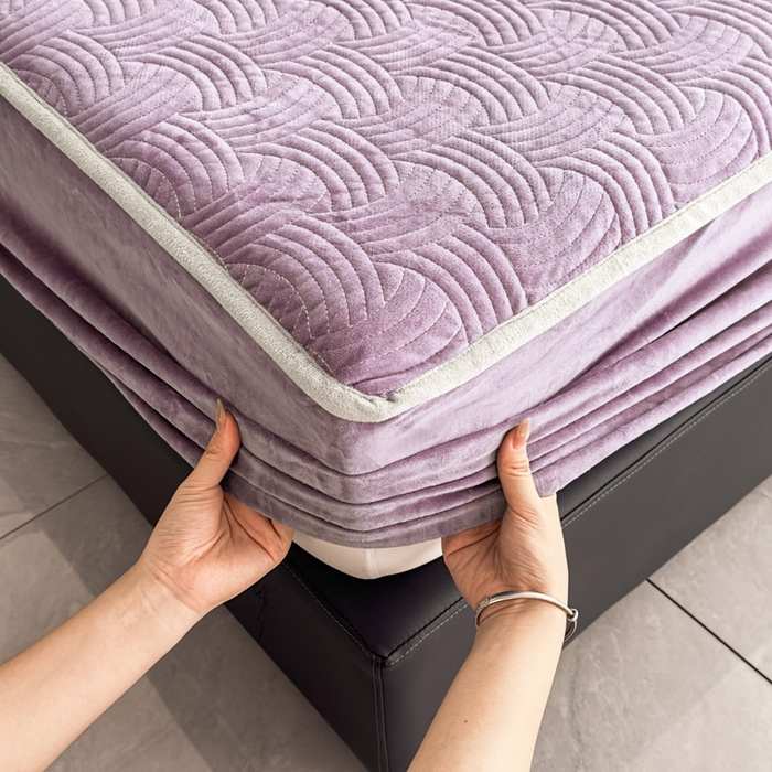 91家纺网 家纺一手货源 找家纺 爱彼家纺 2025冬季新款水晶宝宝绒床笠单品床笠床笠单件床笠三件套 宝宝绒床笠-浅紫