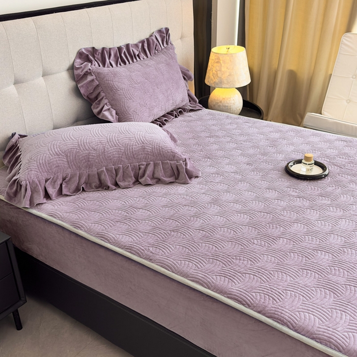 91家纺网 家纺一手货源 找家纺 爱彼家纺 2025冬季新款水晶宝宝绒床笠单品床笠床笠单件床笠三件套 宝宝绒床笠-浅紫