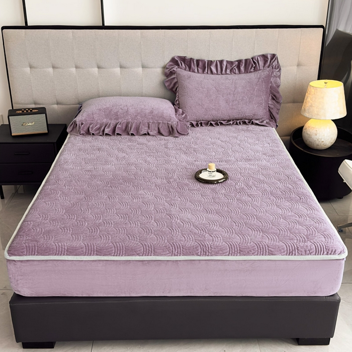 91家纺网 家纺一手货源 找家纺 爱彼家纺 2025冬季新款水晶宝宝绒床笠单品床笠床笠单件床笠三件套 宝宝绒床笠-浅紫