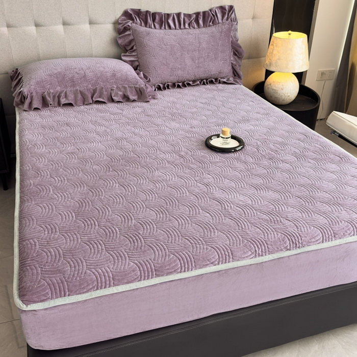 91家纺网 家纺一手货源 找家纺 爱彼家纺 2025冬季新款水晶宝宝绒床笠单品床笠床笠单件床笠三件套 宝宝绒床笠-浅紫