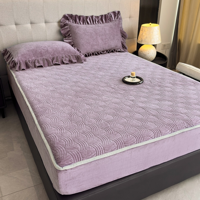 91家纺网 家纺一手货源 找家纺 爱彼家纺 2025冬季新款水晶宝宝绒床笠单品床笠床笠单件床笠三件套 宝宝绒床笠-浅紫