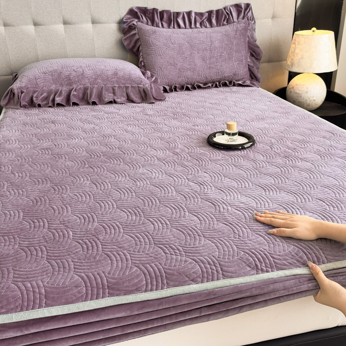 91家纺网 家纺一手货源 找家纺 爱彼家纺 2025冬季新款水晶宝宝绒床笠单品床笠床笠单件床笠三件套 宝宝绒床笠-浅紫