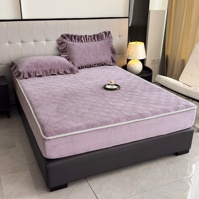 91家纺网 家纺一手货源 找家纺 爱彼家纺 2025冬季新款水晶宝宝绒床笠单品床笠床笠单件床笠三件套 宝宝绒床笠-浅紫