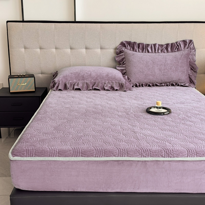 91家纺网 家纺一手货源 找家纺 爱彼家纺 2025冬季新款水晶宝宝绒床笠单品床笠床笠单件床笠三件套 宝宝绒床笠-浅紫