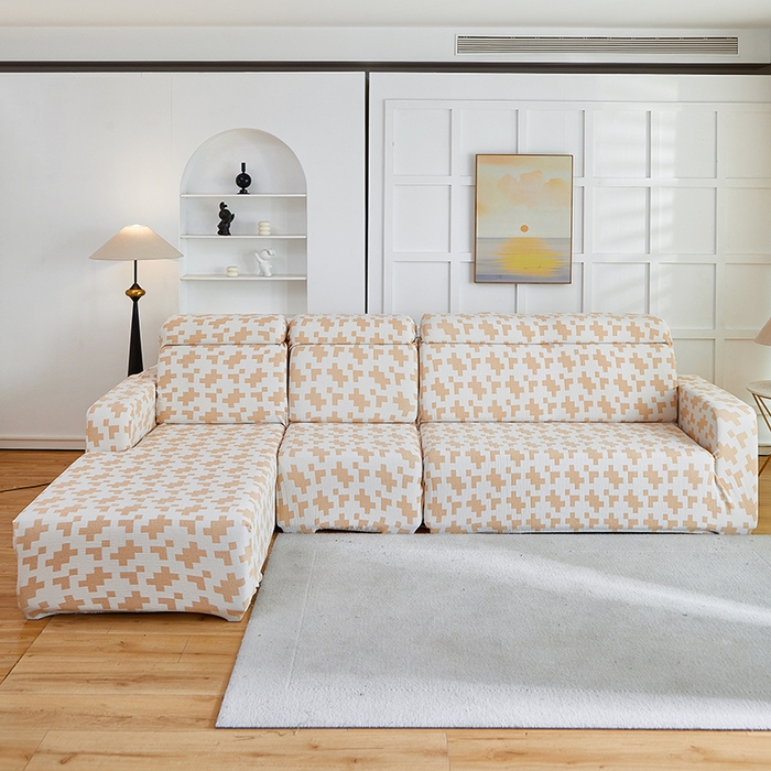 91家纺网 家纺一手货源 找家纺 （总）丝绮鹿 2025新款仿麻雪尼尔系列沙发套（素栩）-贵妃图